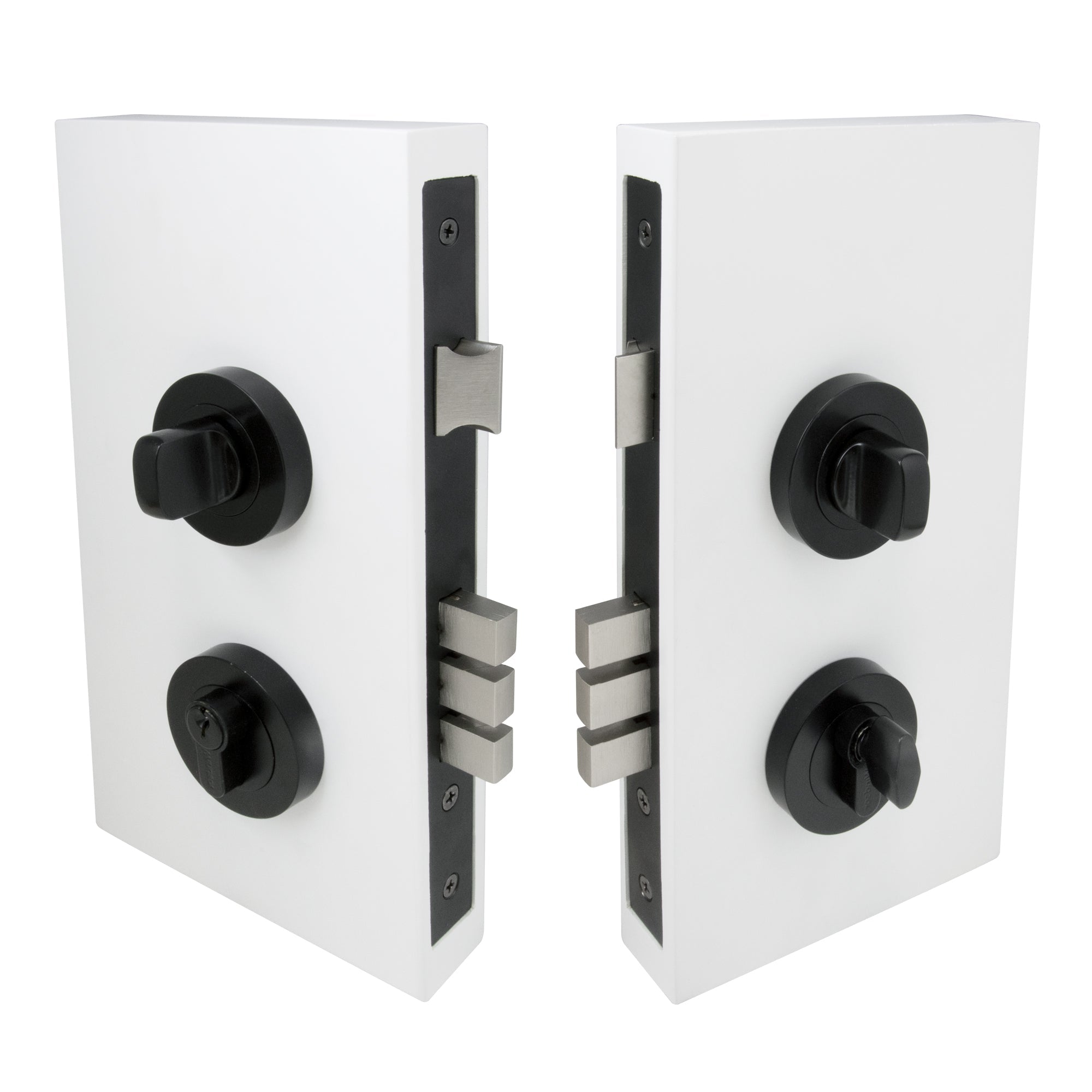 Pull Handle Double Turn Lock Round 60mm - Black