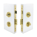 Pull Handle Double Turn Lock Round 60mm - Polished Brass