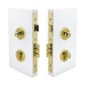 Pull Handle Double Turn Lock Round 60mm - Unlacquered Brass