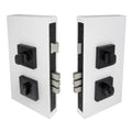 Pull Handle Double Turn Lock Square 60mm - Black