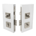 Pull Handle Double Turn Lock Square 60mm - Brushed Nickel