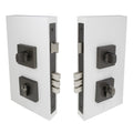 Pull Handle Double Turn Lock Square 60mm - Graphite Nickel