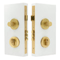 NIDO - Double Turn Lock Kit - Linear Knurl - Matt Satin Brass