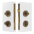 NIDO - Double Turn Lock Kit - Linear Knurl - Roman Brass