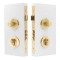 NIDO - Double Turn Lock Kit - Linear Knurl - Unlacquered Satin Brass