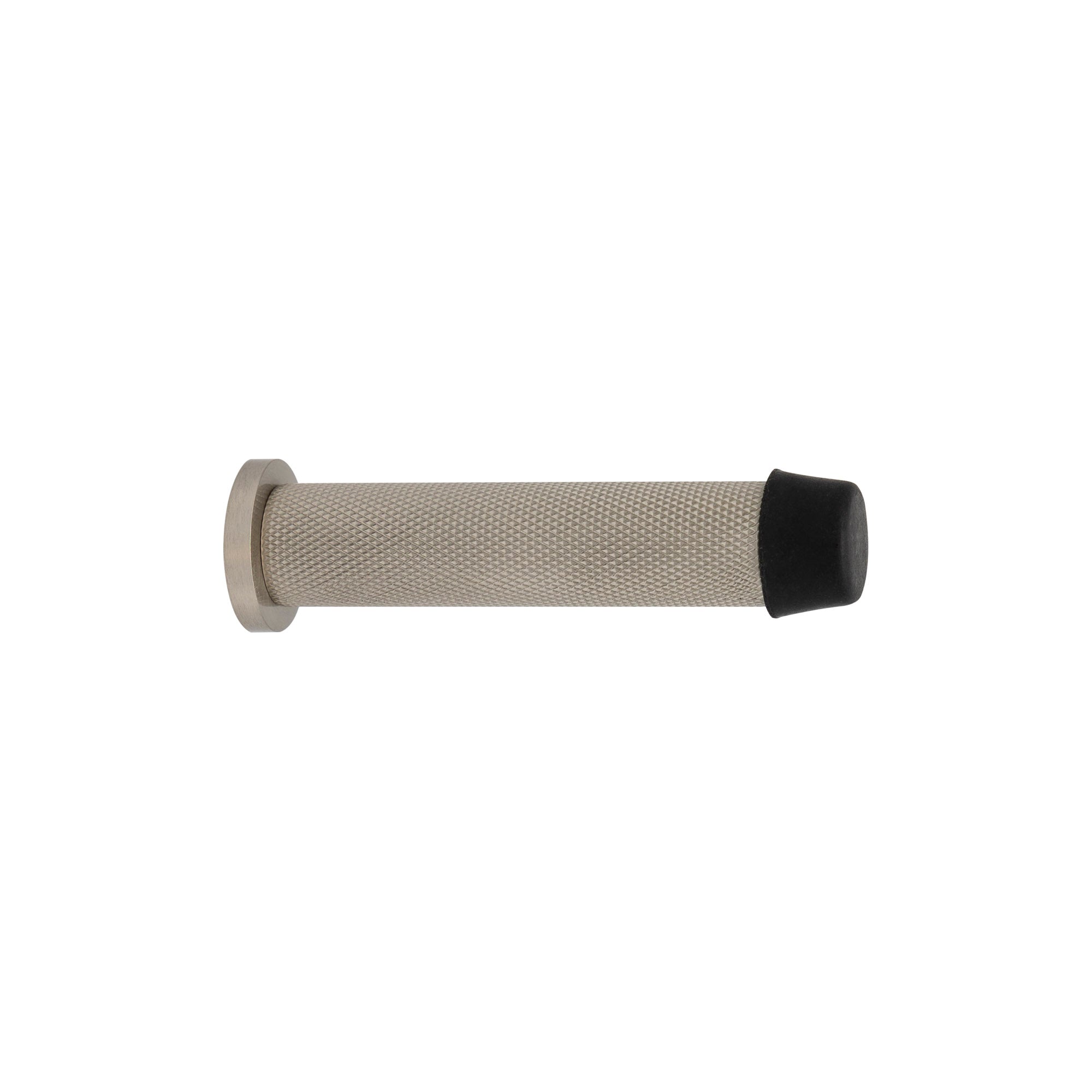 85mm Skirting Doorstop Slimline - Diamond Knurl - Brushed Nickel