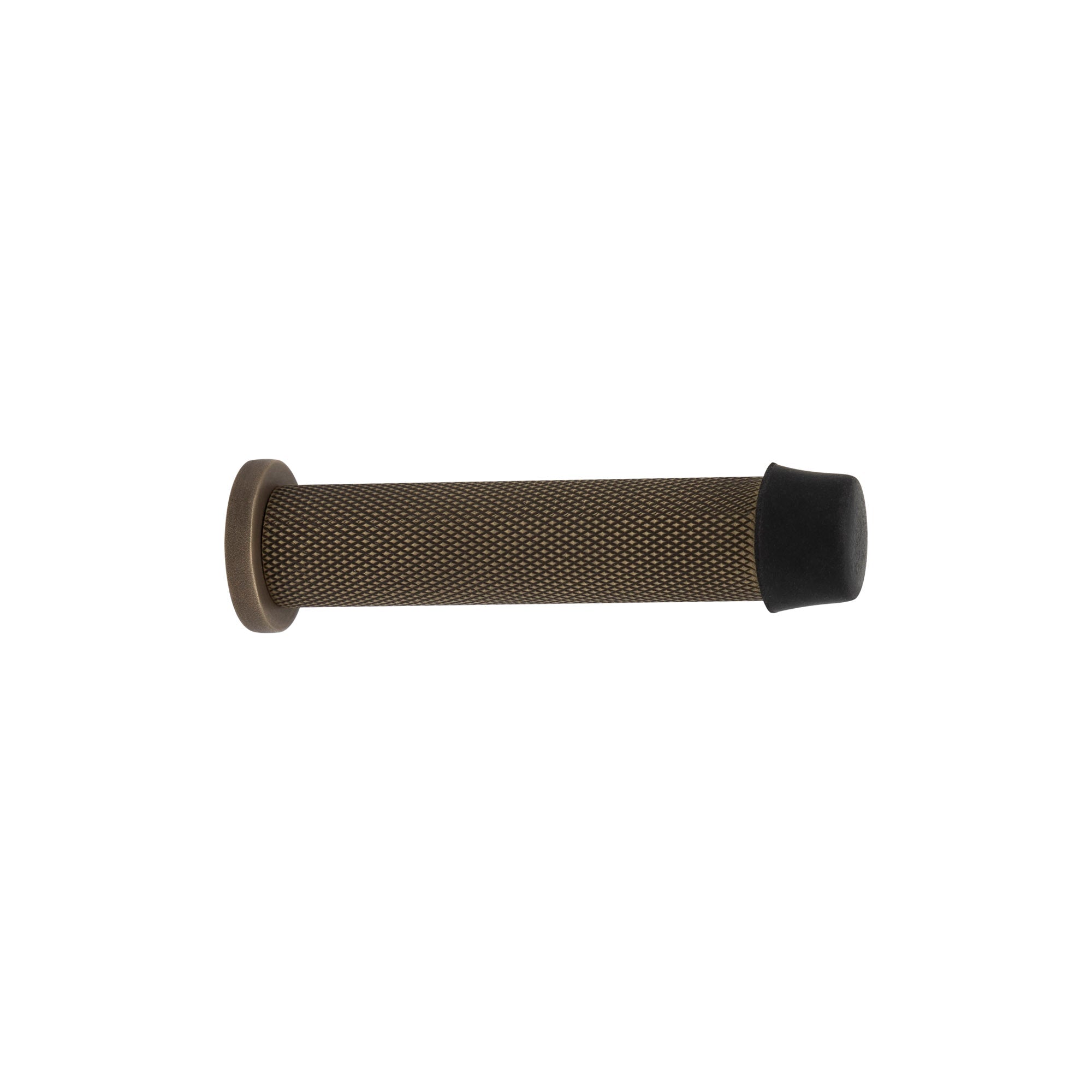 85mm Skirting Doorstop Slimline - Diamond Knurl - Roman Brass