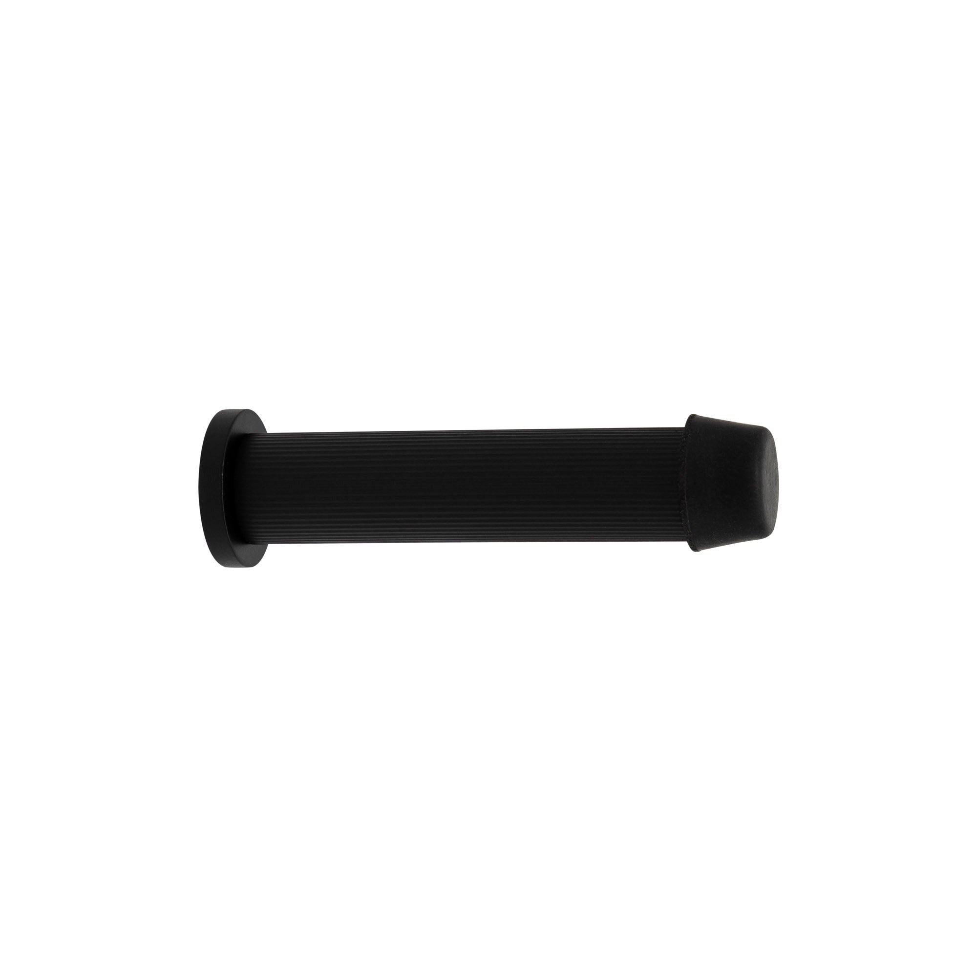 85mm Skirting Doorstop Slimline - Linear Knurl - Black