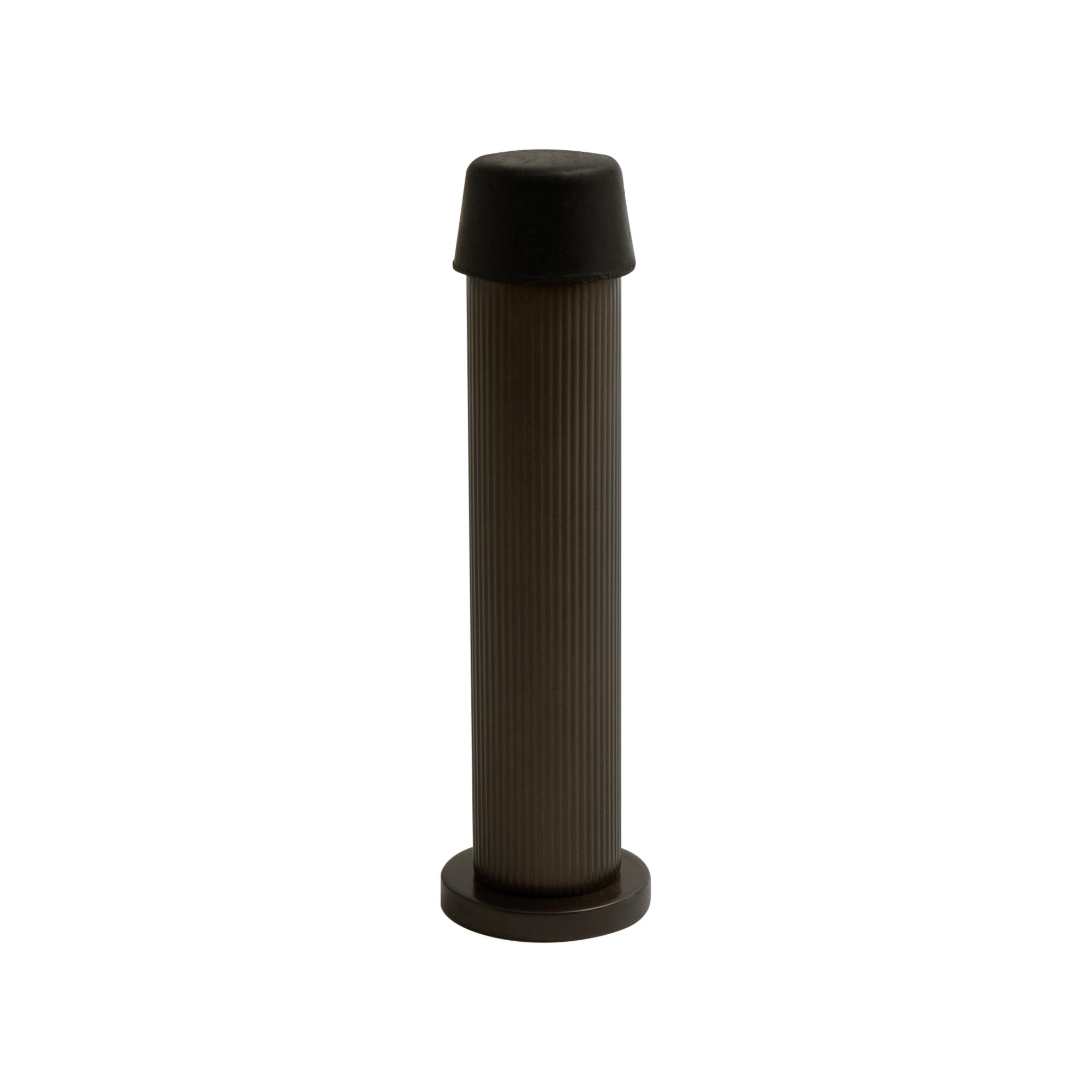 85mm Skirting Doorstop Slimline - Linear Knurl - Cocoa Bronze