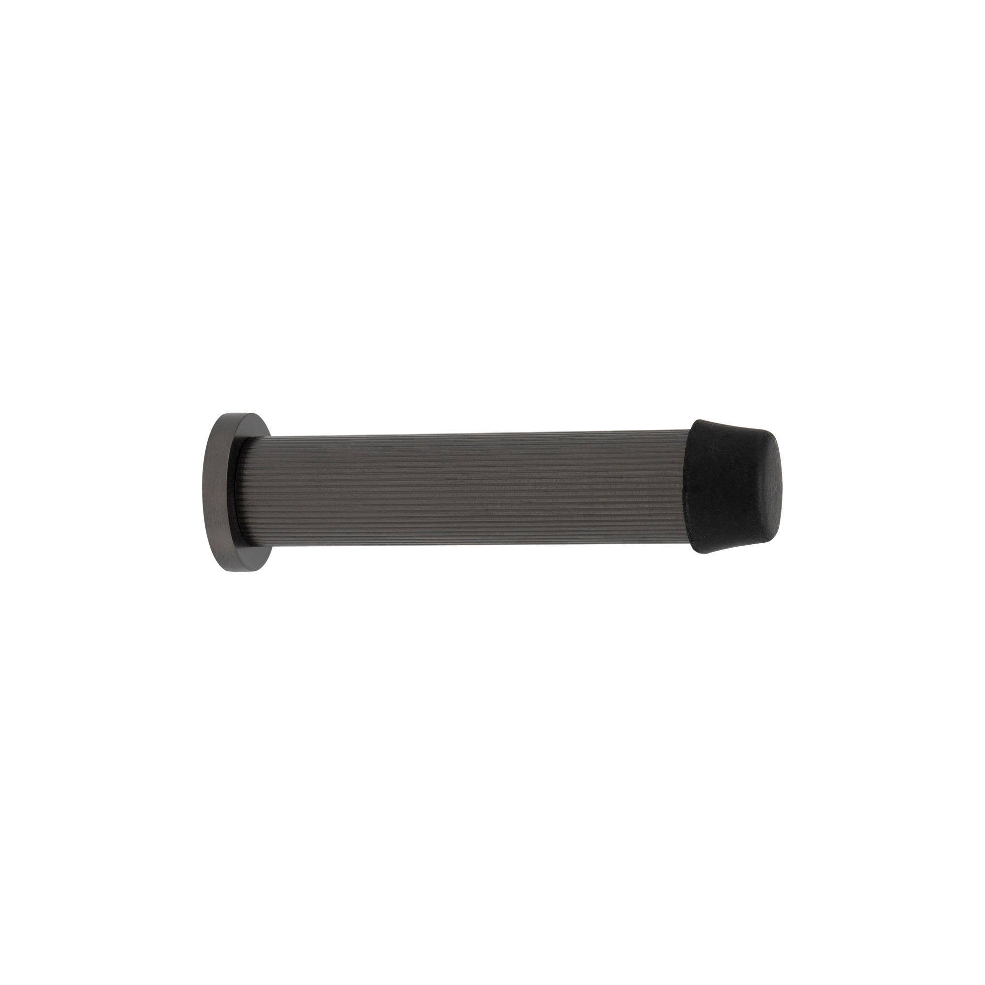 85mm Skirting Doorstop Slimline - Linear Knurl - Graphite Nickel