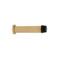 85mm Skirting Doorstop Slimline - Linear Knurl - Matt Satin Brass