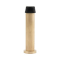 85mm Skirting Doorstop Slimline - Linear Knurl - Unlacquered Satin Brass