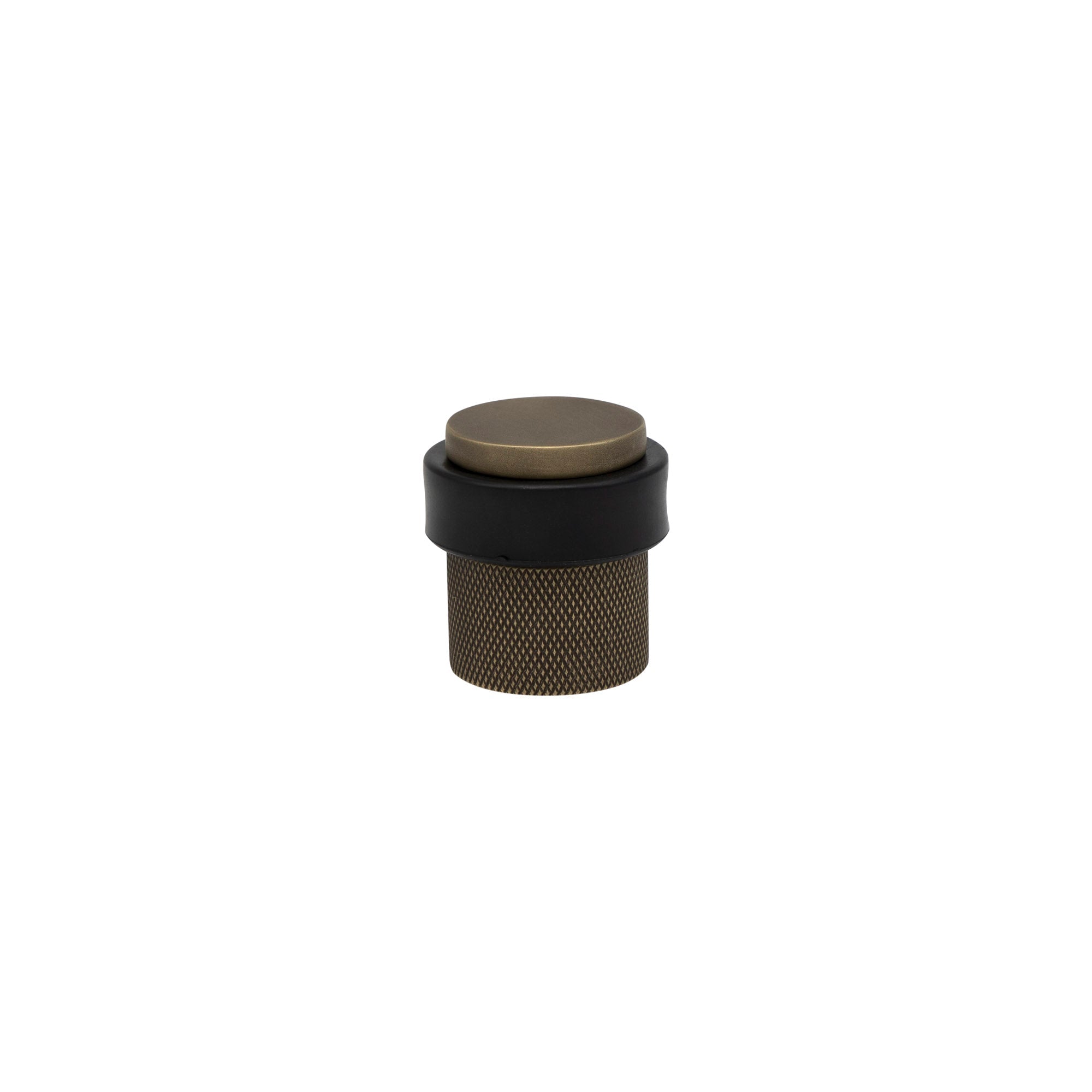 38mm Floor Mount Doorstop - Diamond Knurl - Roman Brass
