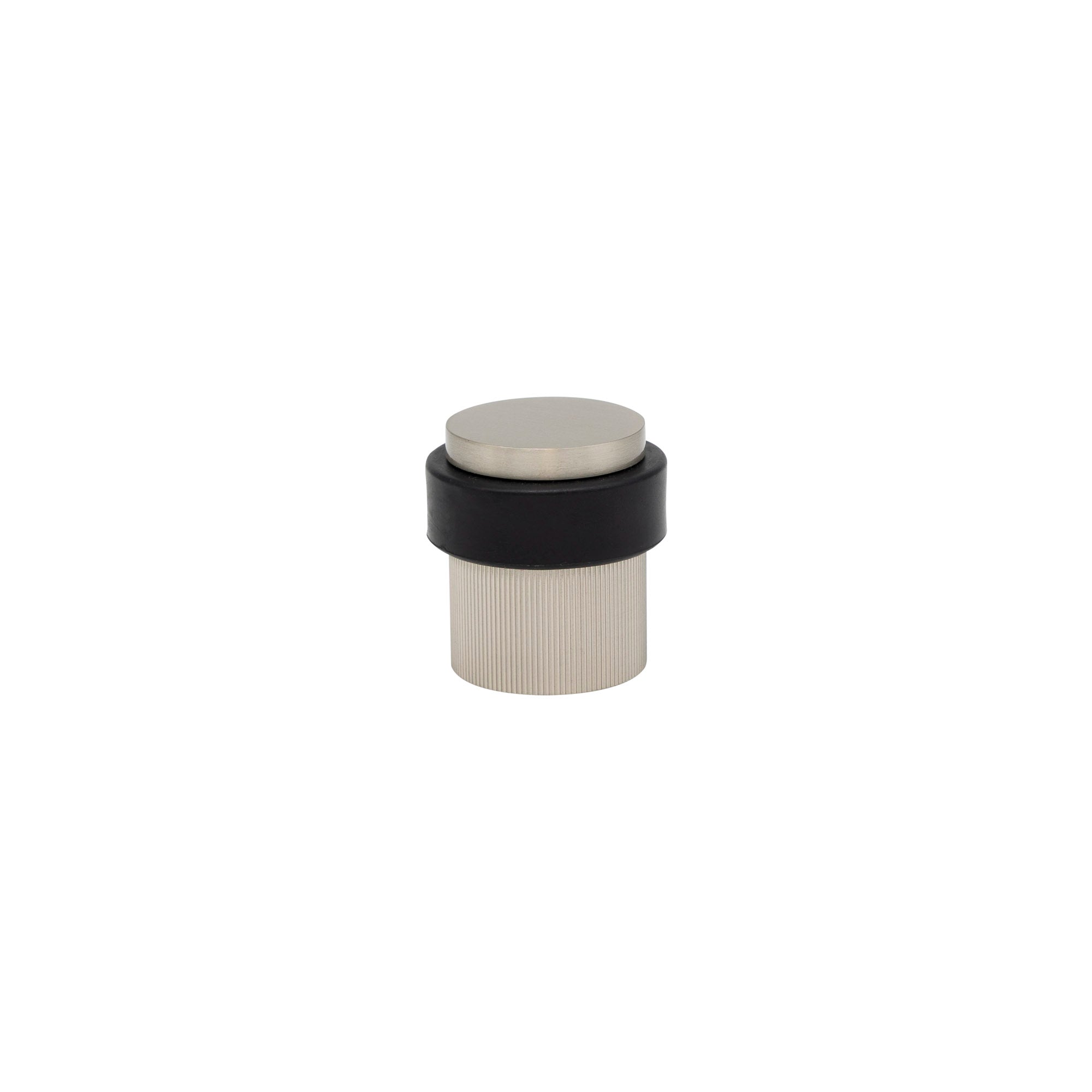 38mm Floor Mount Doorstop - Linear Knurl - Brushed Nickel
