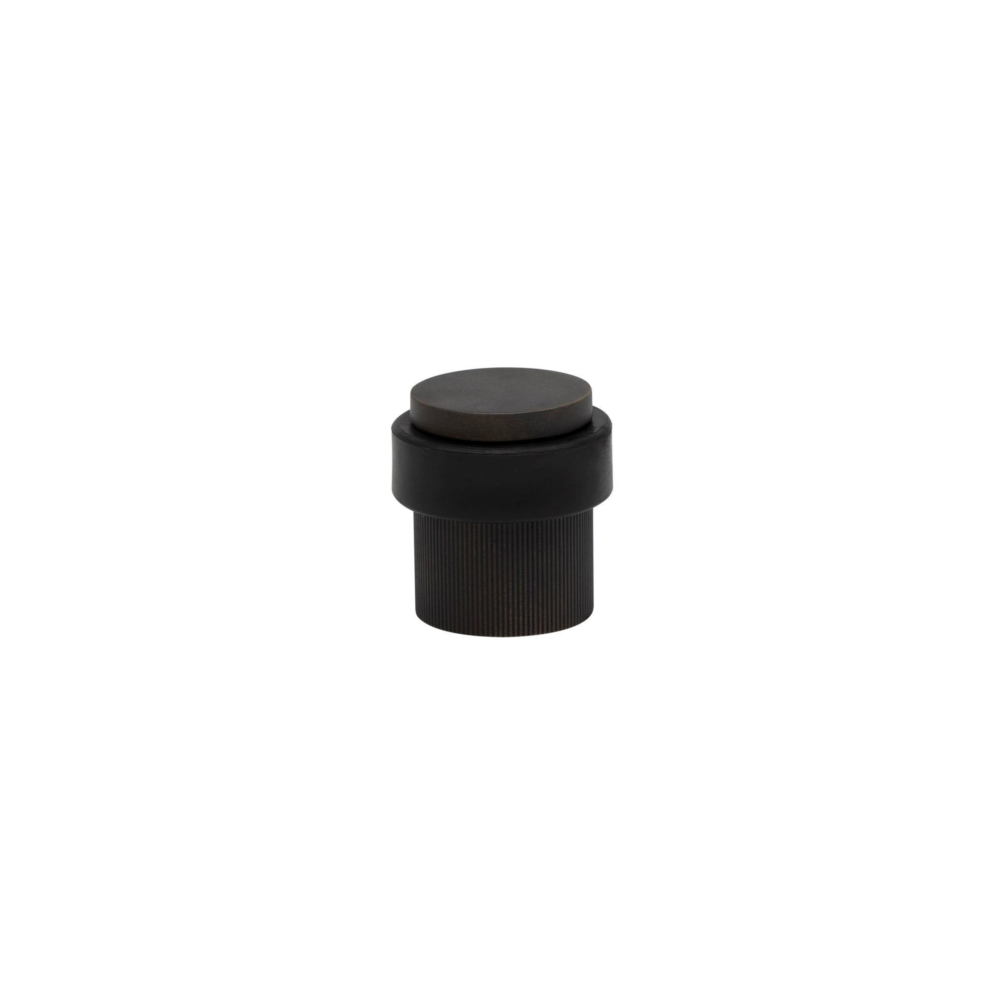 38mm Floor Mount Doorstop - Linear Knurl - Dark Roman Brass