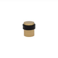 38mm Floor Mount Doorstop - Linear Knurl - Matt Satin Brass