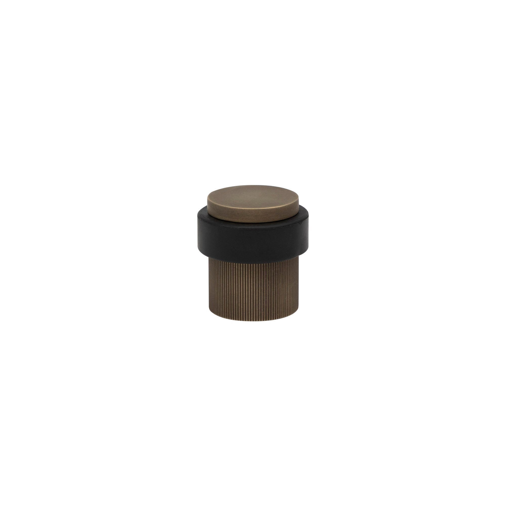 38mm Floor Mount Doorstop - Linear Knurl - Roman Brass