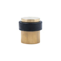 38mm Floor Mount Doorstop - Linear Knurl - Unlacquered Satin Brass