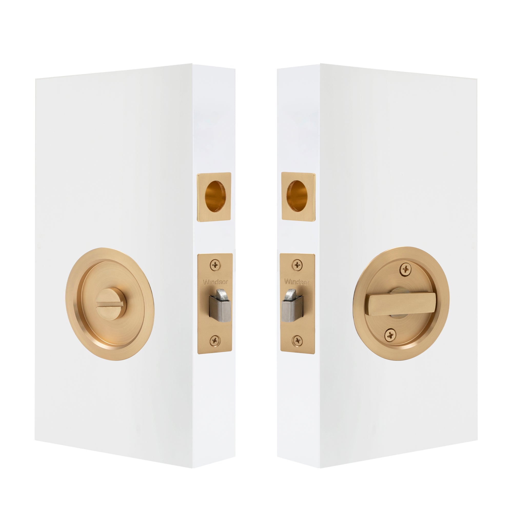 Cavity-Suite Privacy Kit Round - Matt Satin Brass