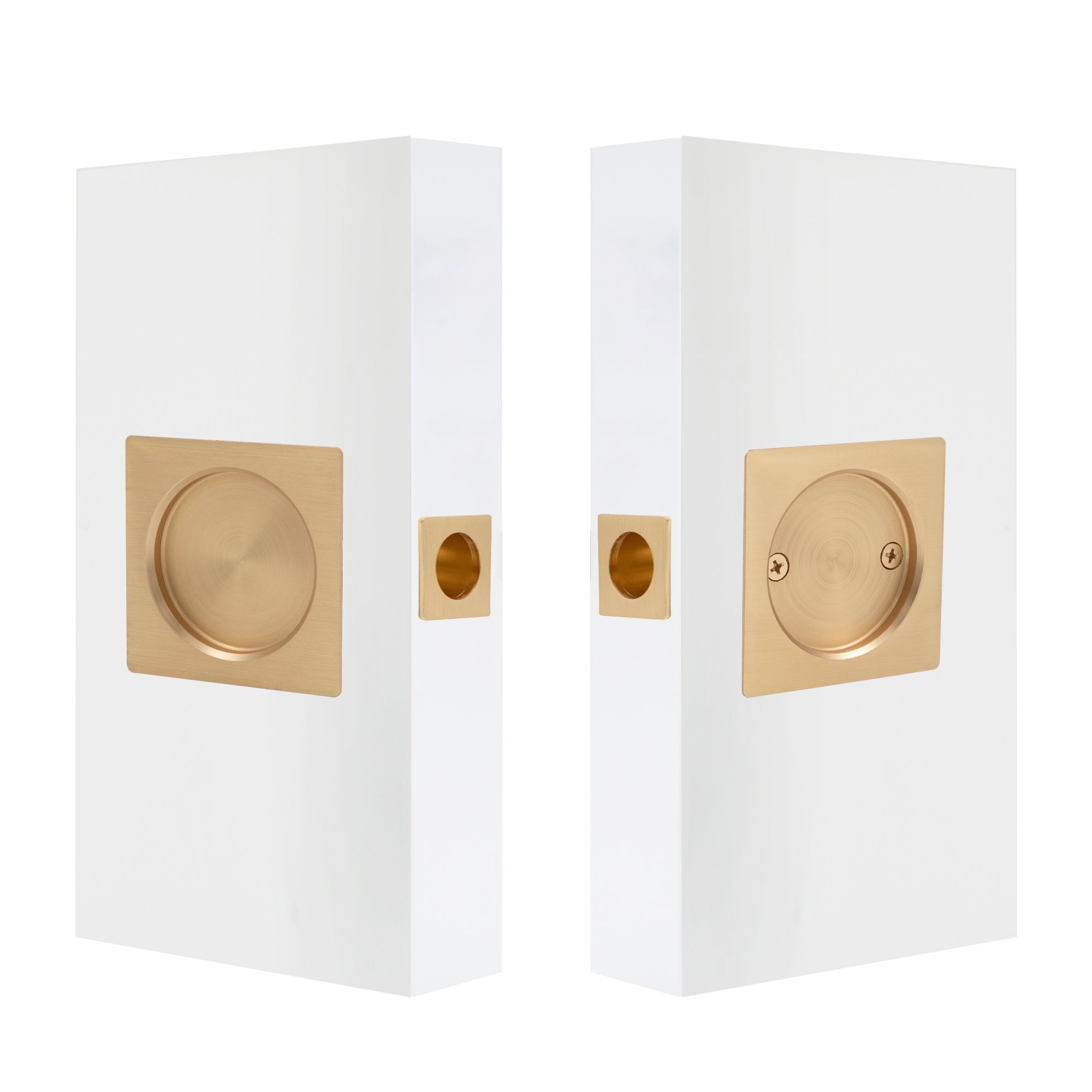 Cavity-Suite Passage Kit Square - Matt Satin Brass