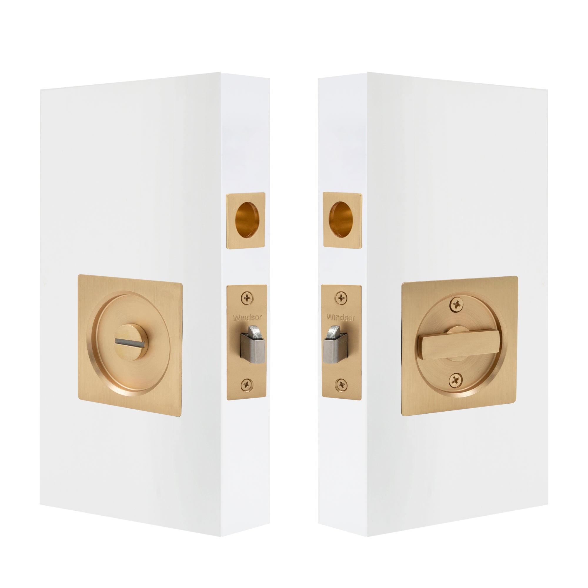 Cavity-Suite Privacy Kit Square - Matt Satin Brass