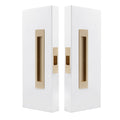 LUME - Passage Set - 200mm - Unlacquered Satin Brass