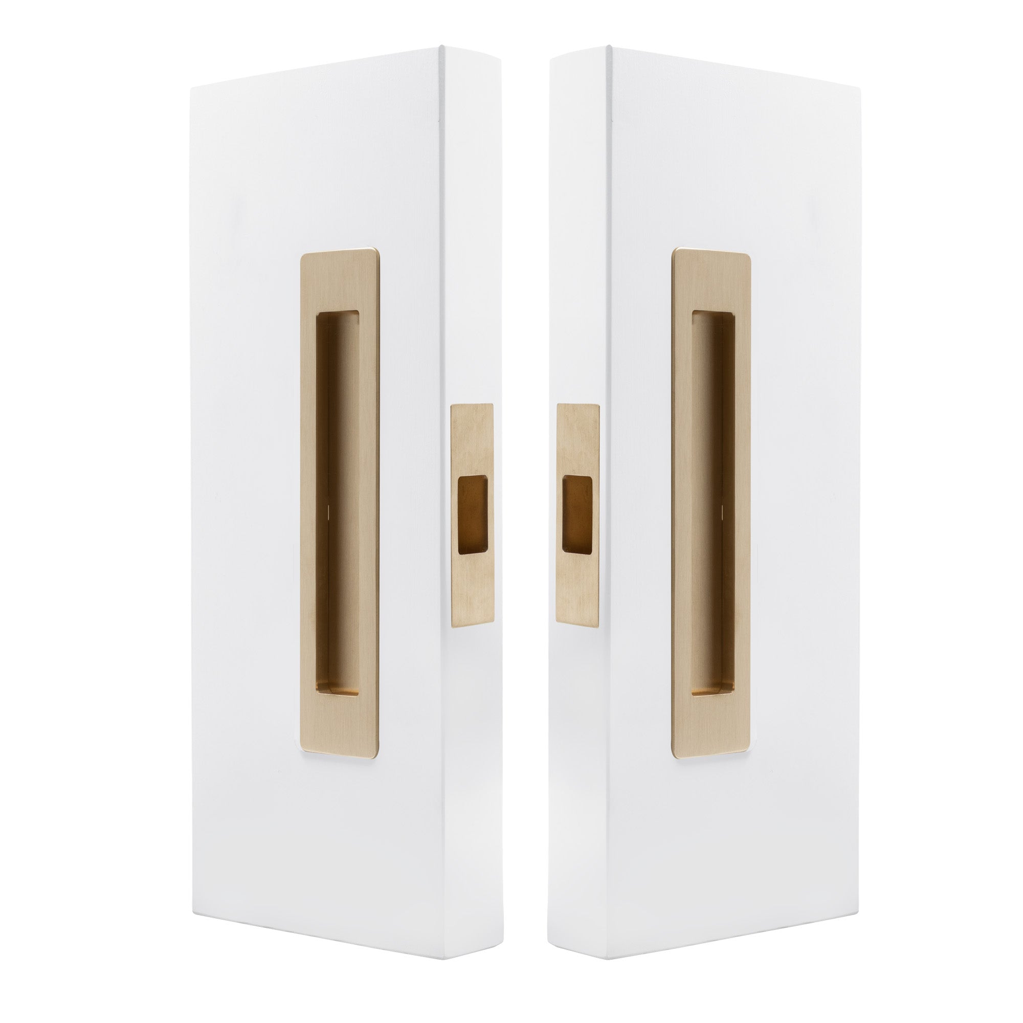 LUME - Passage Set - 200mm - Unlacquered Satin Brass