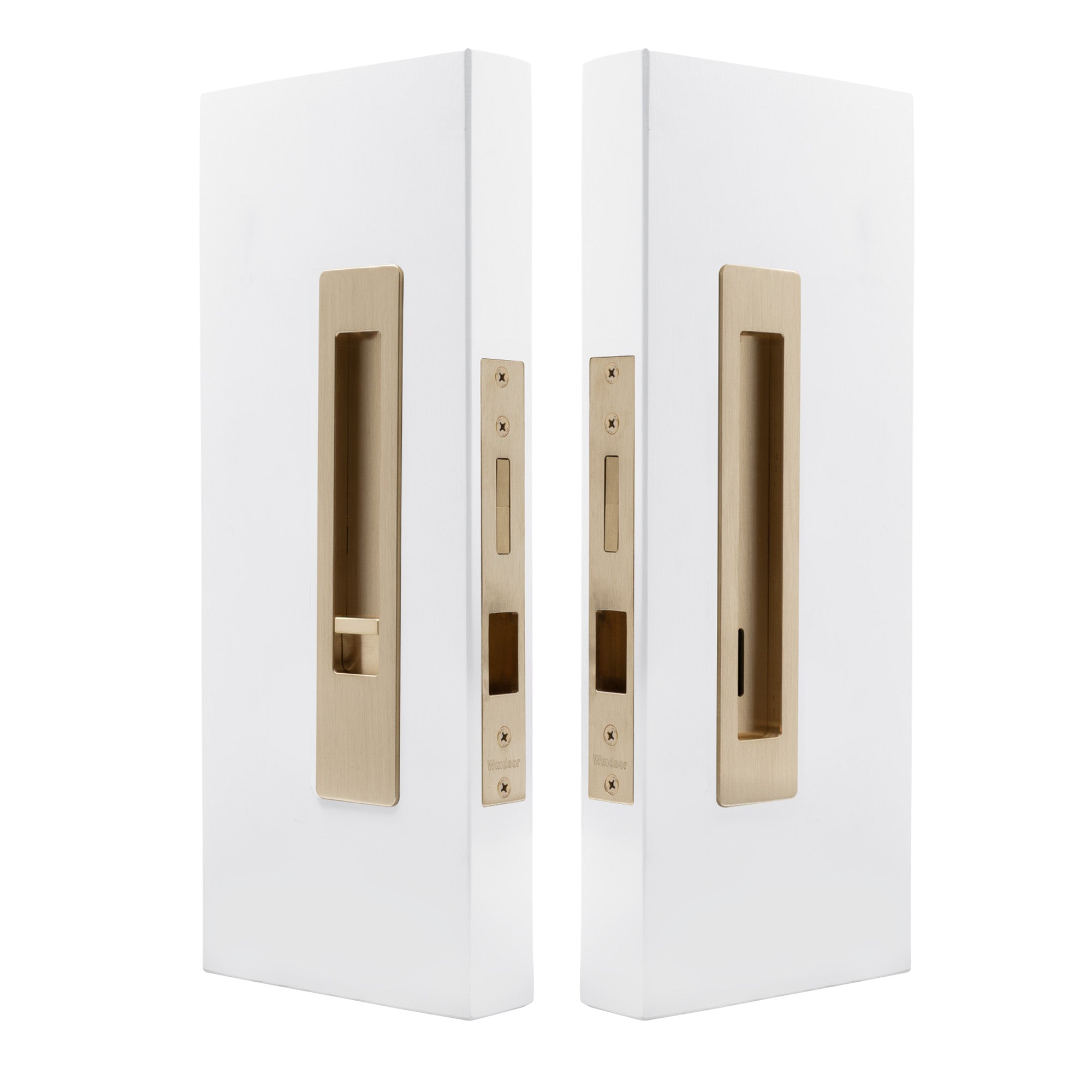 LUME - Privacy Set - Integrated - Snib/Release - 200mm - Unlacquered Satin Brass