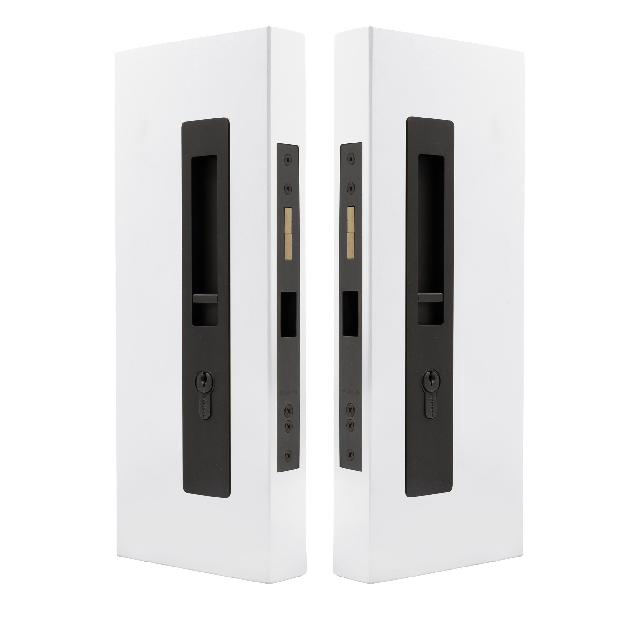 LUME - Locking Set - Key/Key - Integrated - 250mm - 38-42mm Doors - Dark Roman Brass