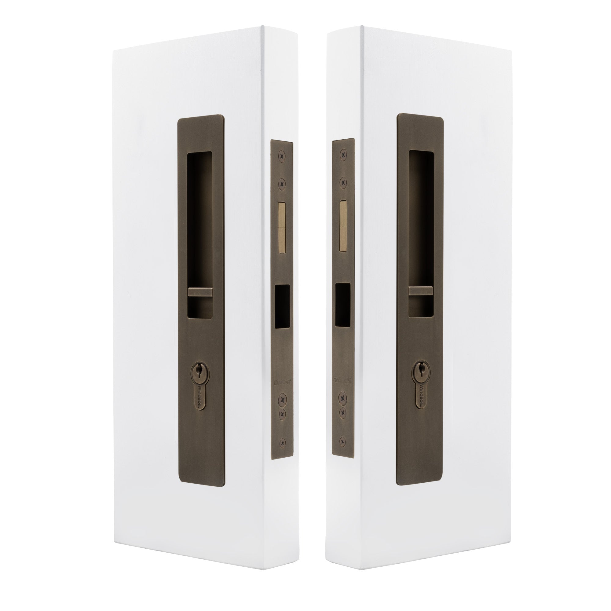 LUME - Locking Set - Key/Key - Integrated - 250mm - 38-42mm Doors - Roman Brass