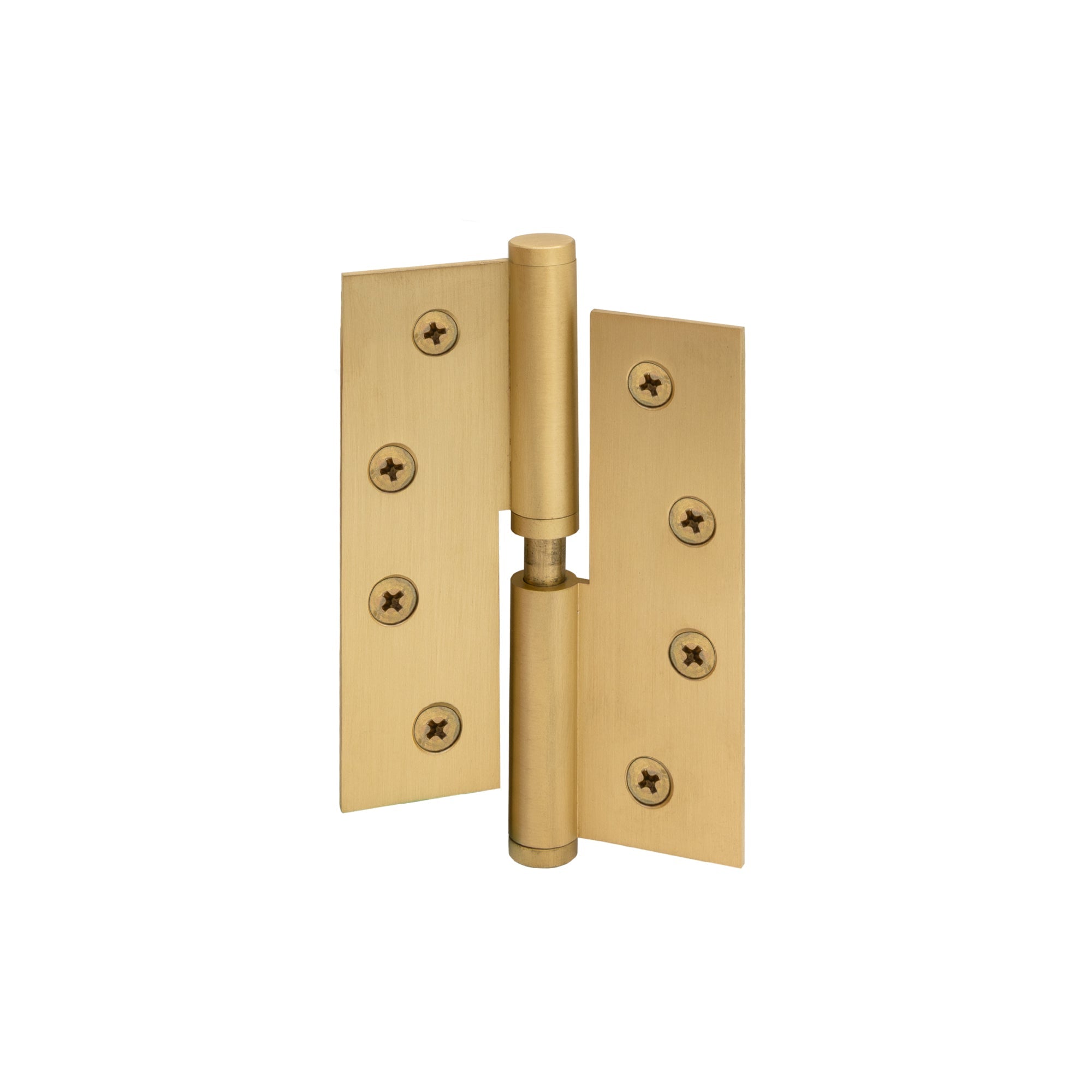 Hinge Brass Lift-Off LH Loose Pin Flat Tip 100mm x 75mm - Matt Satin Brass