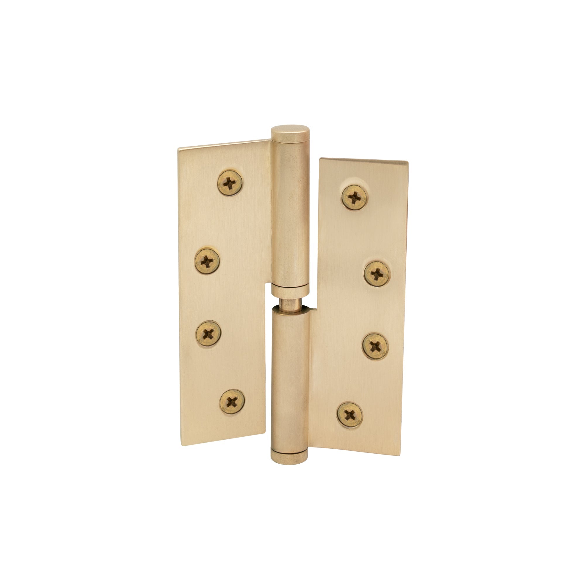 Hinge Brass Lift-Off LH Loose Pin Flat Tip 100mm x 75mm - Unlacquered Satin Brass