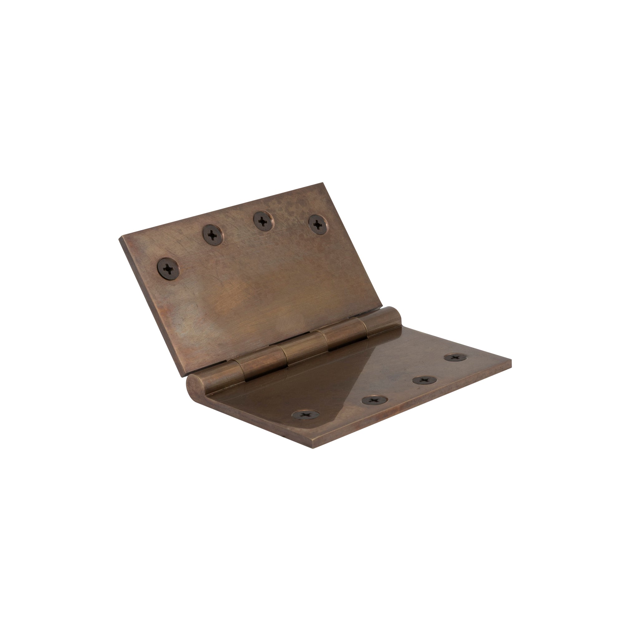Hinge Brass Fixed Pin Flat Tip 100mm x 125mm - Natural Bronze