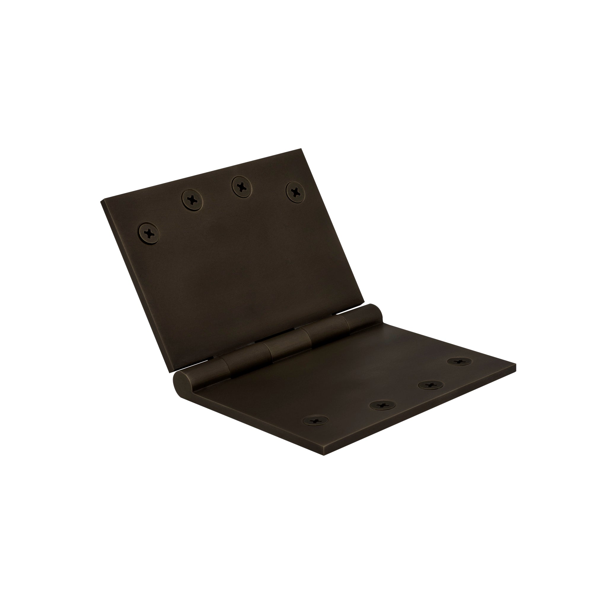Hinge Brass Fixed Pin Flat Tip 100mm x 150mm - Dark Roman Brass