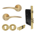 Apollo Entrance Set - Matt Satin Brass