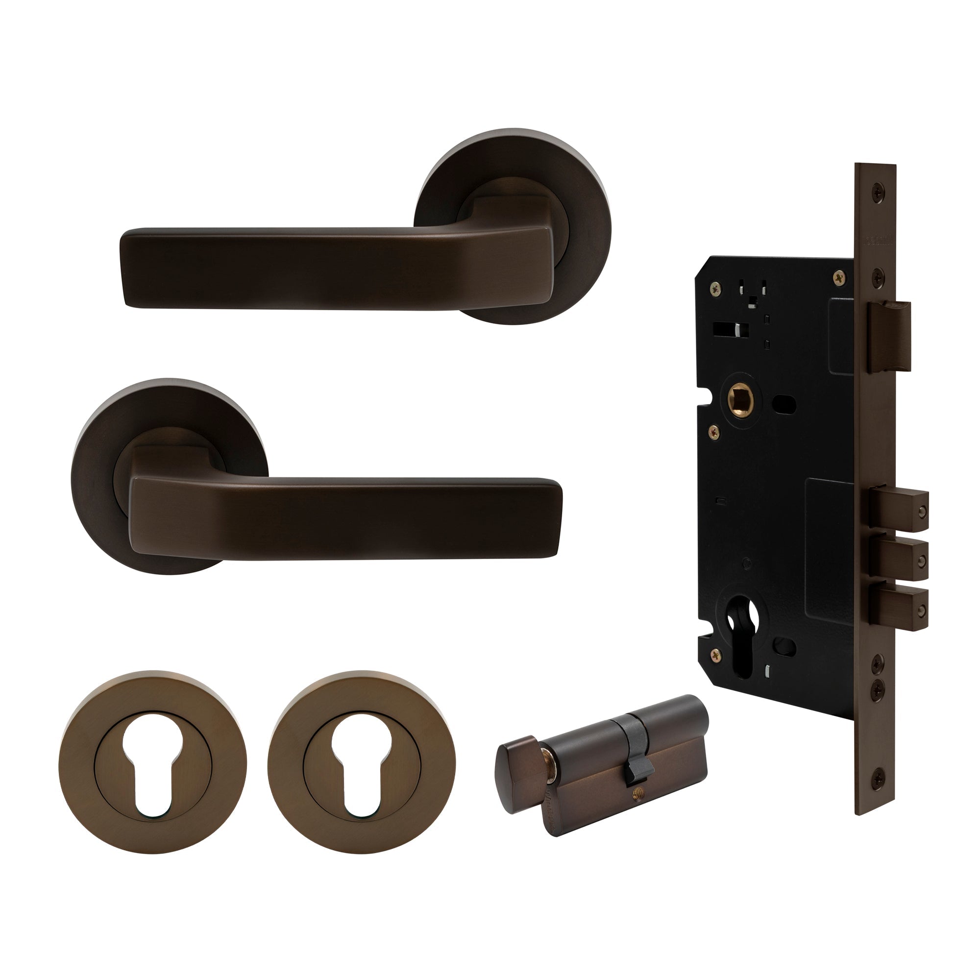 Qube Entrance Set - Cocoa Bronze