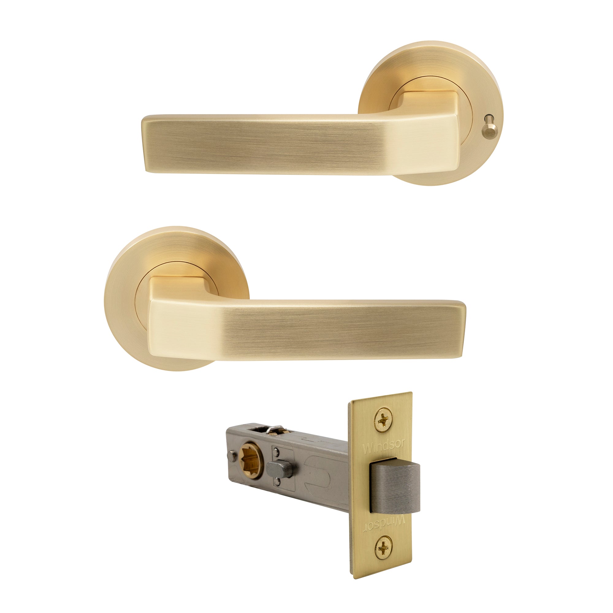 Qube Integrated Privacy - Matt Satin Brass