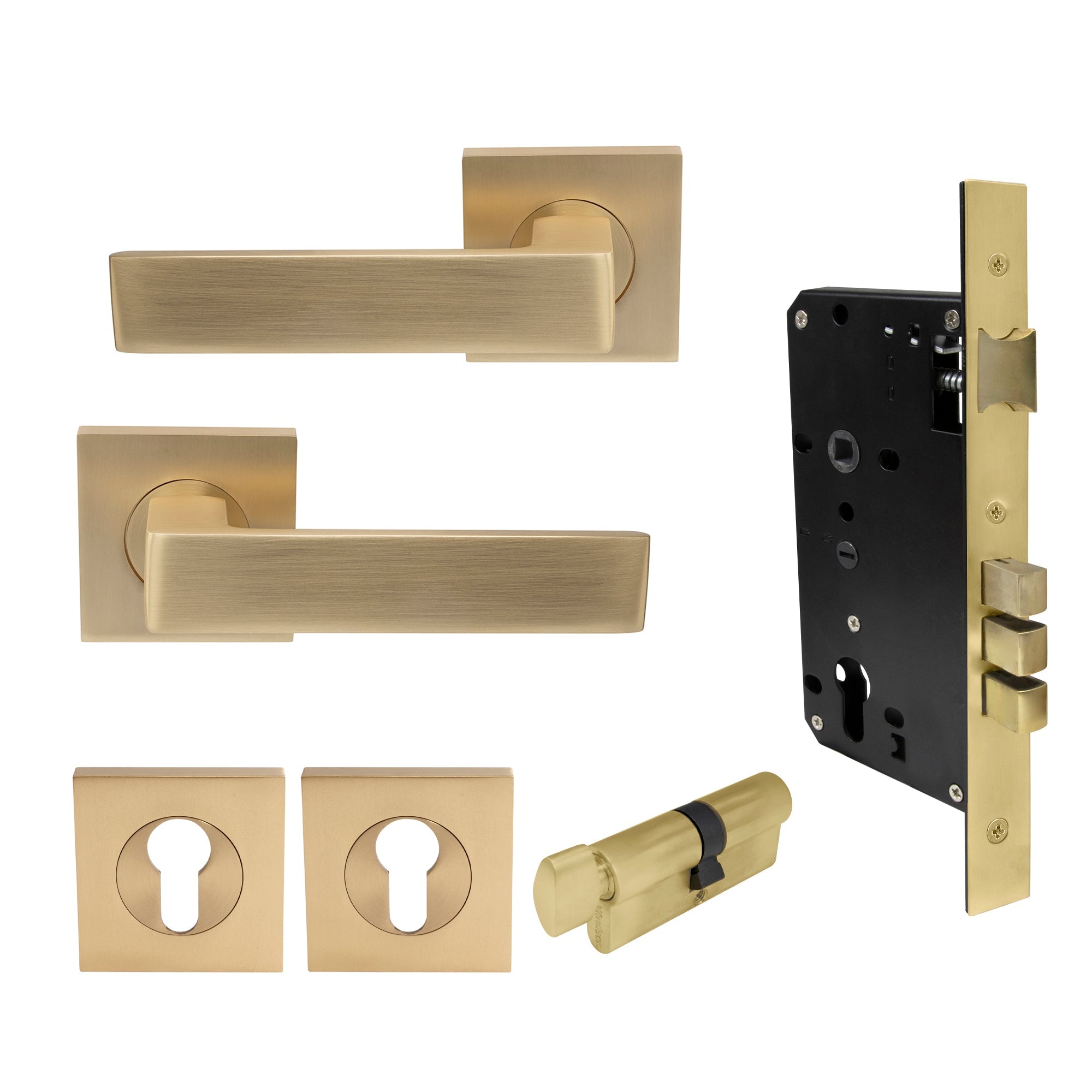 Pegasus Elite Entrance Set - Matt Satin Brass
