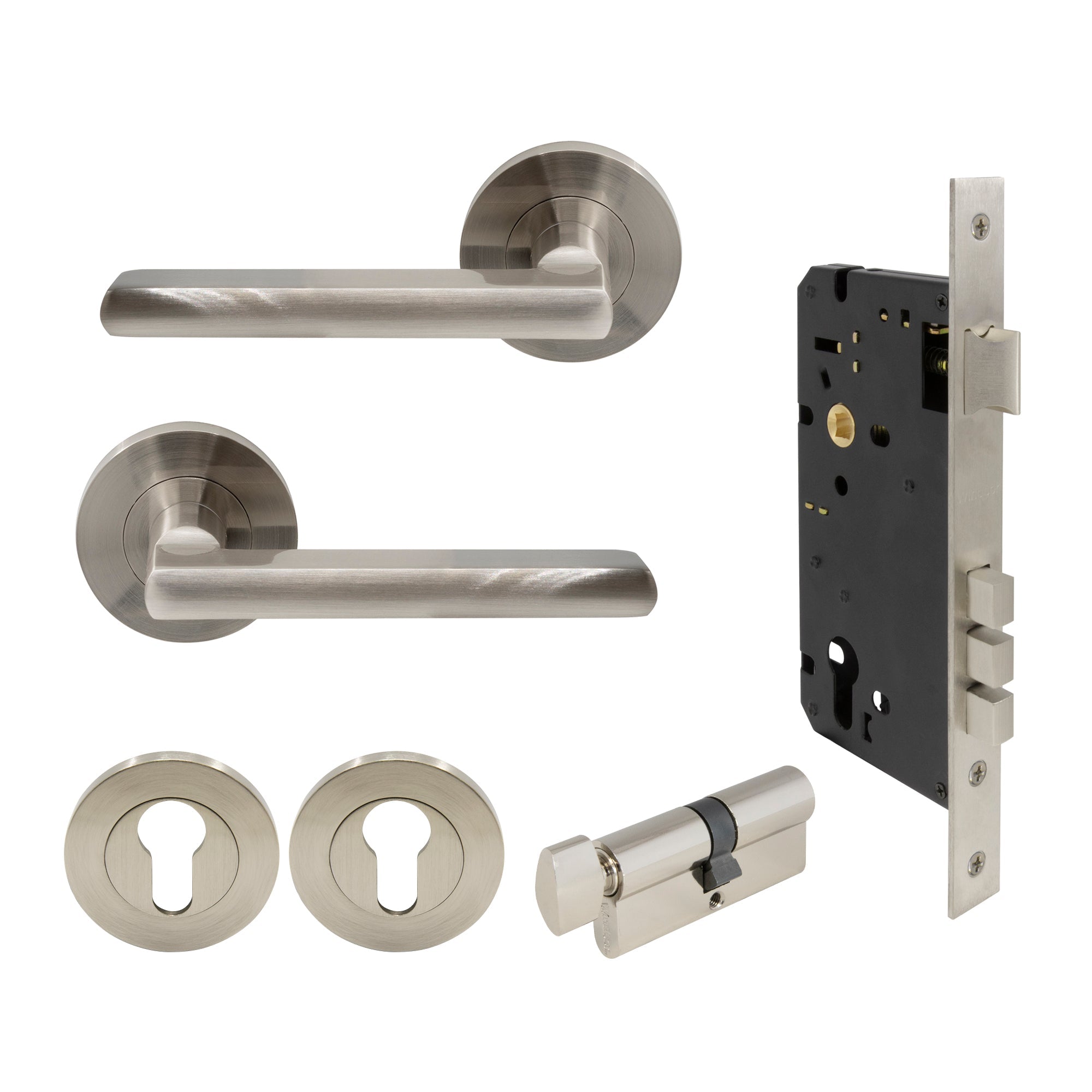 Phoenix Entrance Set - Brushed Nickel