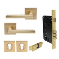 Phoenix Elite Entrance Set - Matt Satin Brass