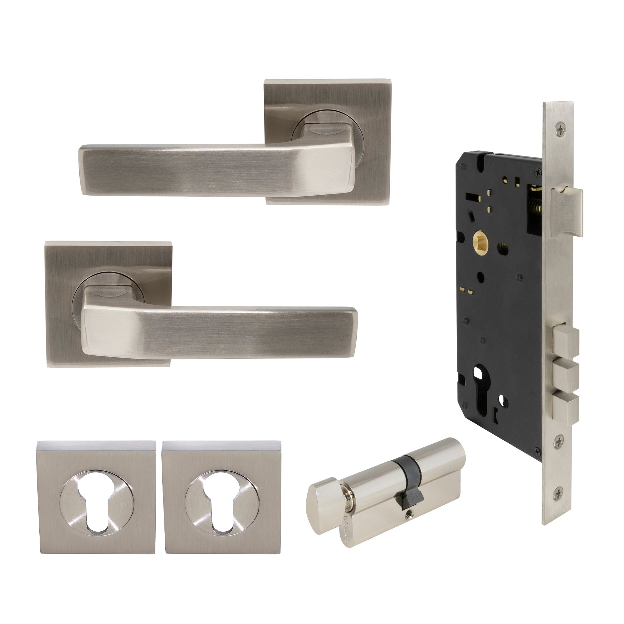 Qube Elite Entrance Set - Brushed Nickel