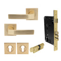 Qube Elite Entrance Set - Matt Satin Brass