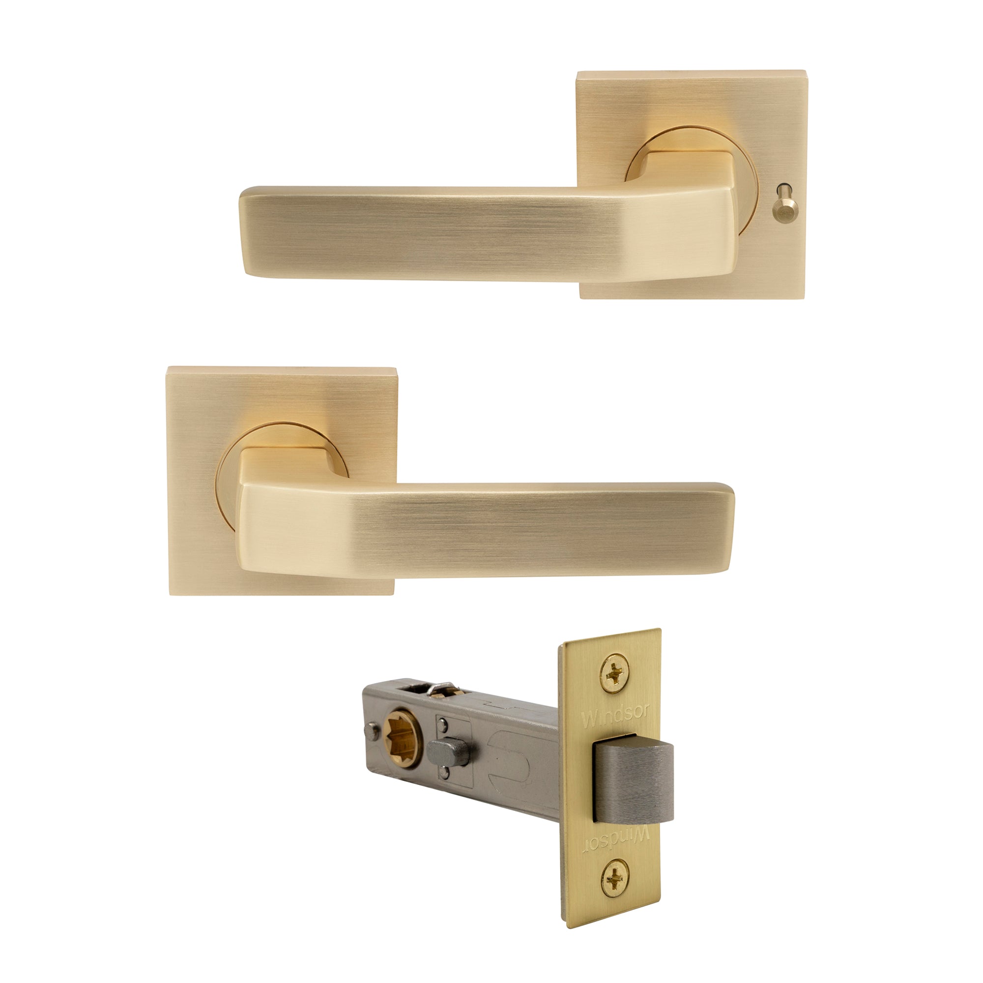 Qube Elite Integrated Privacy - Matt Satin Brass