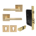 Vector Elite Entrance Set - Matt Satin Brass