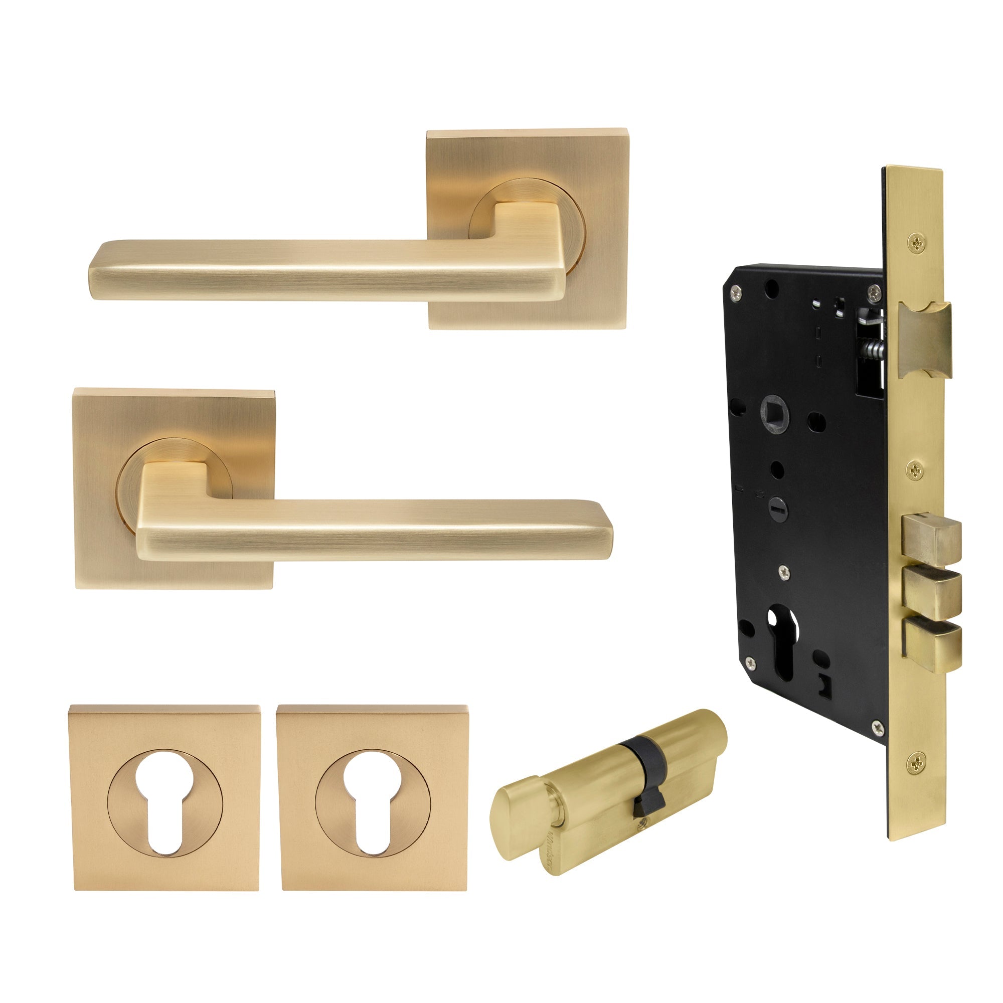 Vector Elite Entrance Set - Matt Satin Brass