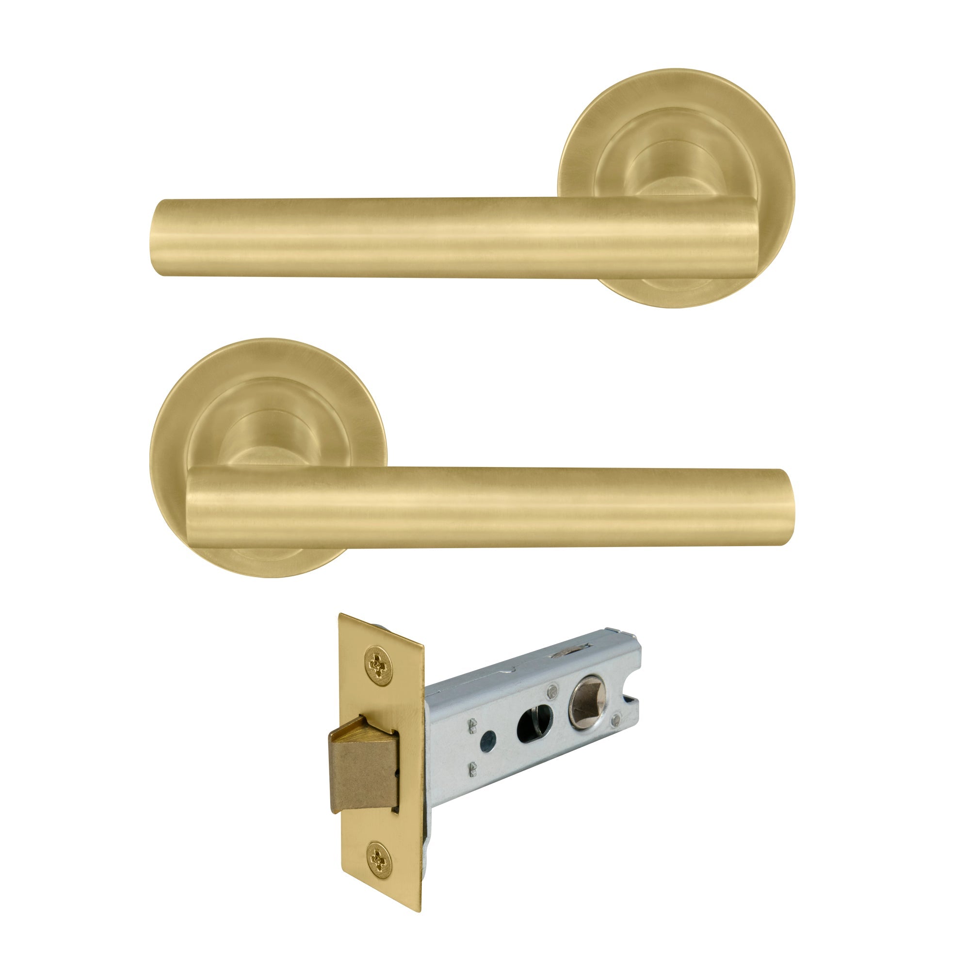 Charleston Passage Set - Matt Satin Brass