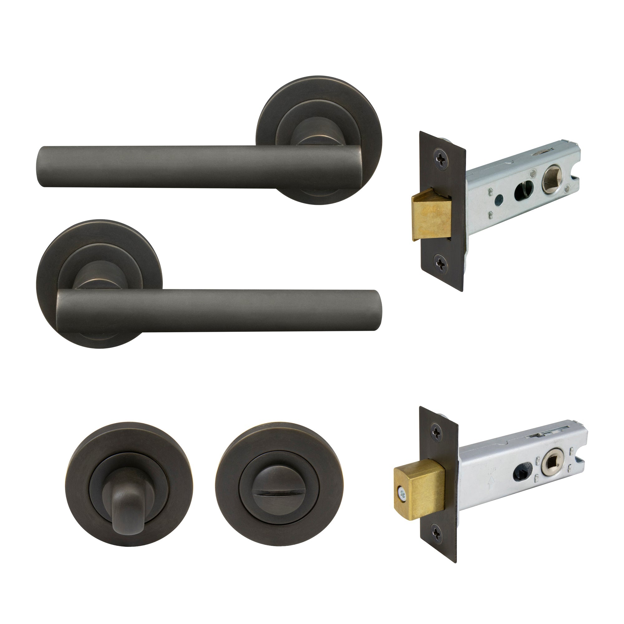 Charleston Privacy Set - Dark Roman Brass