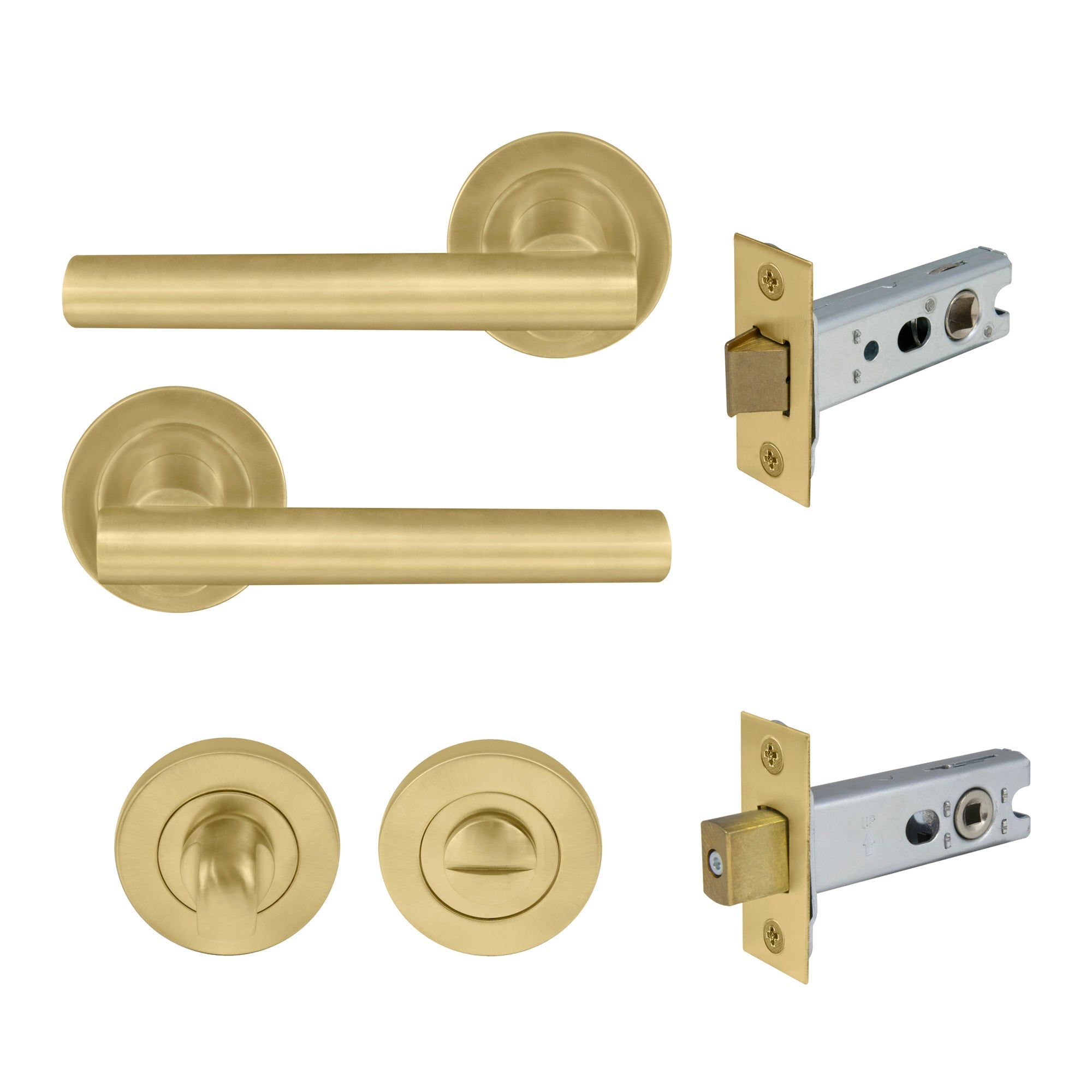 Charleston Privacy Set - Matt Satin Brass
