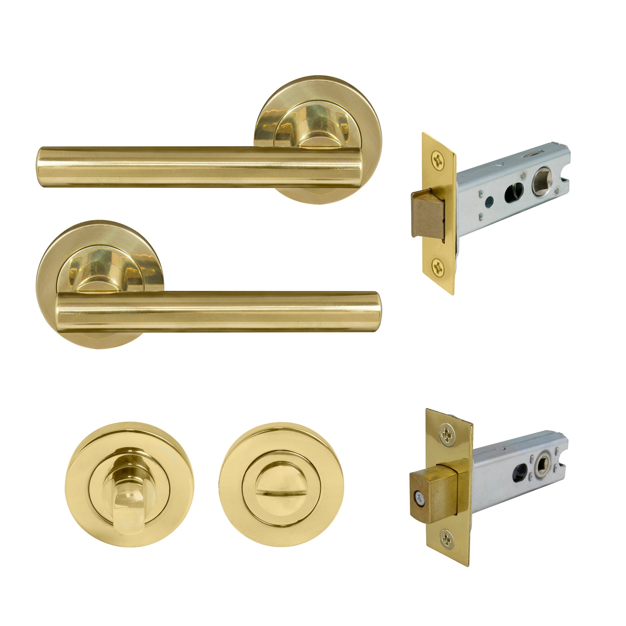 Charleston Privacy Set - Unlacquered Brass