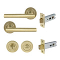 Charleston Privacy Set - Unlacquered Satin Brass